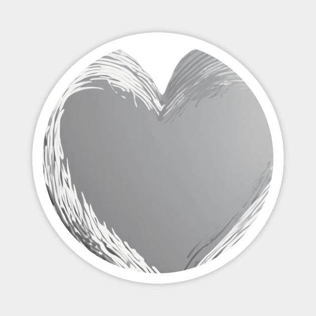 Heart Silver Shadow Silhouette Anime Style Collection No. 253 Magnet by cornelliusy